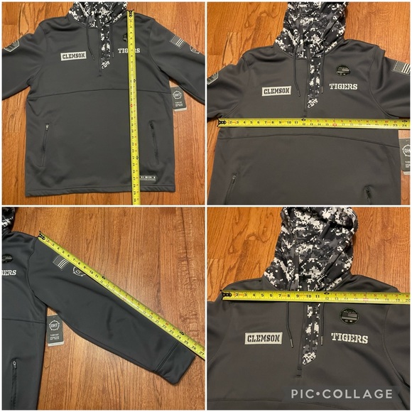 NWT Clemson Tigers Colosseum OHT Military Appreciation Camo Quarter-Zip Hoodie L - Picture 16 of 16